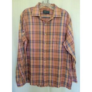 Damon Men's Plaid Button Down Long Sleeve Shirt Size Large